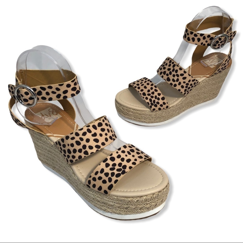 DV8 Cheetah Espadrille Wedge Sandals
